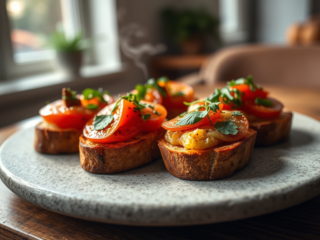 Bruschettas de tomate y ajo