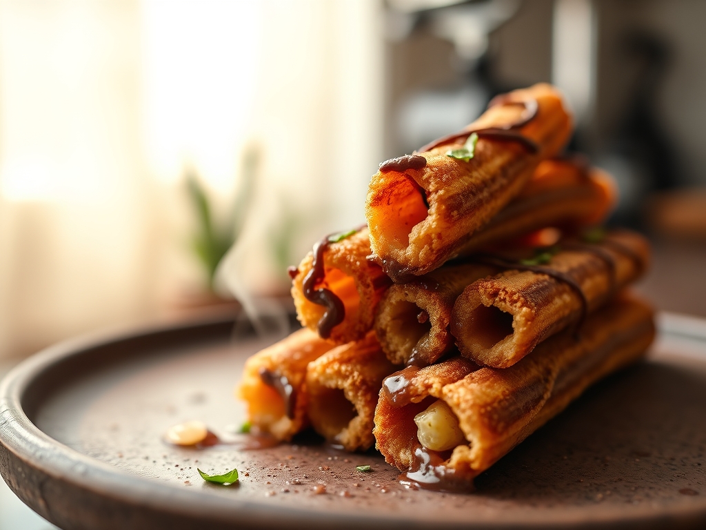 Churros con chocolate picante