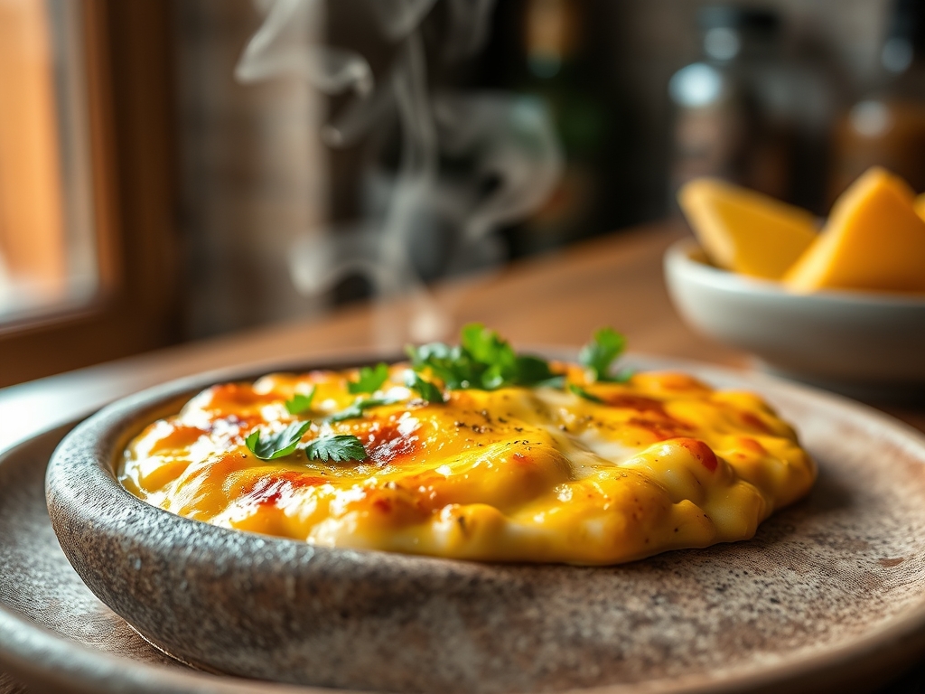 Dip de queso cheddar fundido