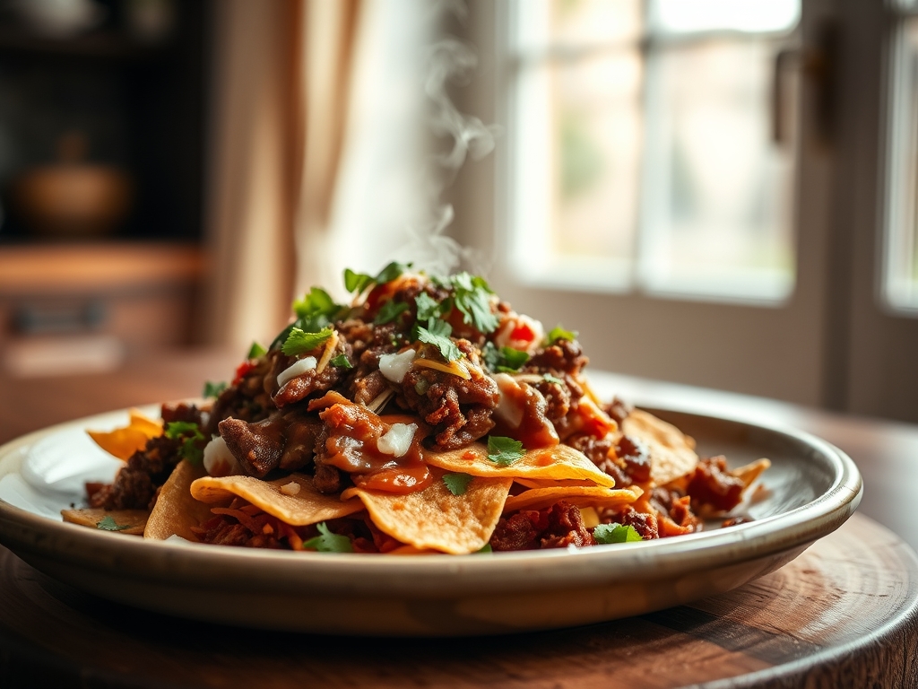 Nachos volcán de carne