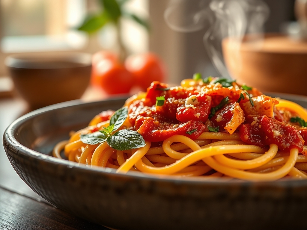 Pasta con salsa de vodka
