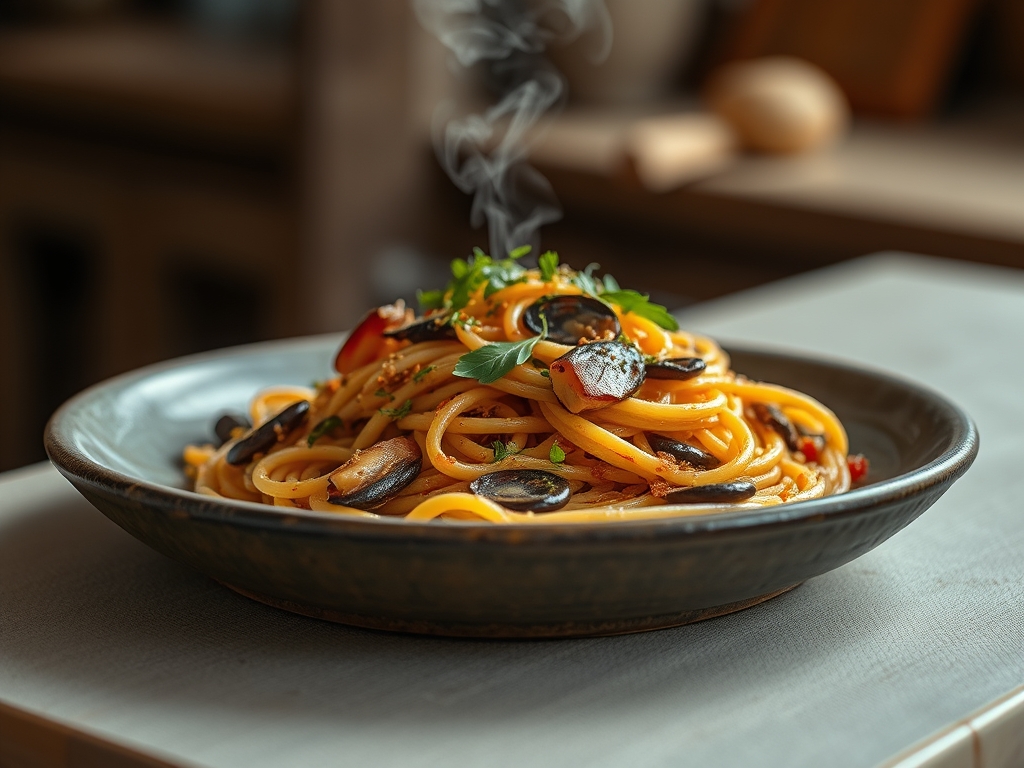 Pasta con sardinas y cítricos