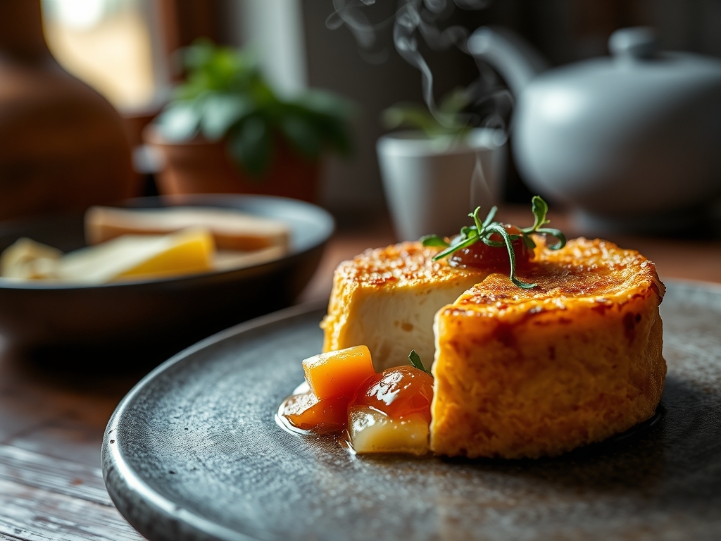 Queso Brie frito con mermelada