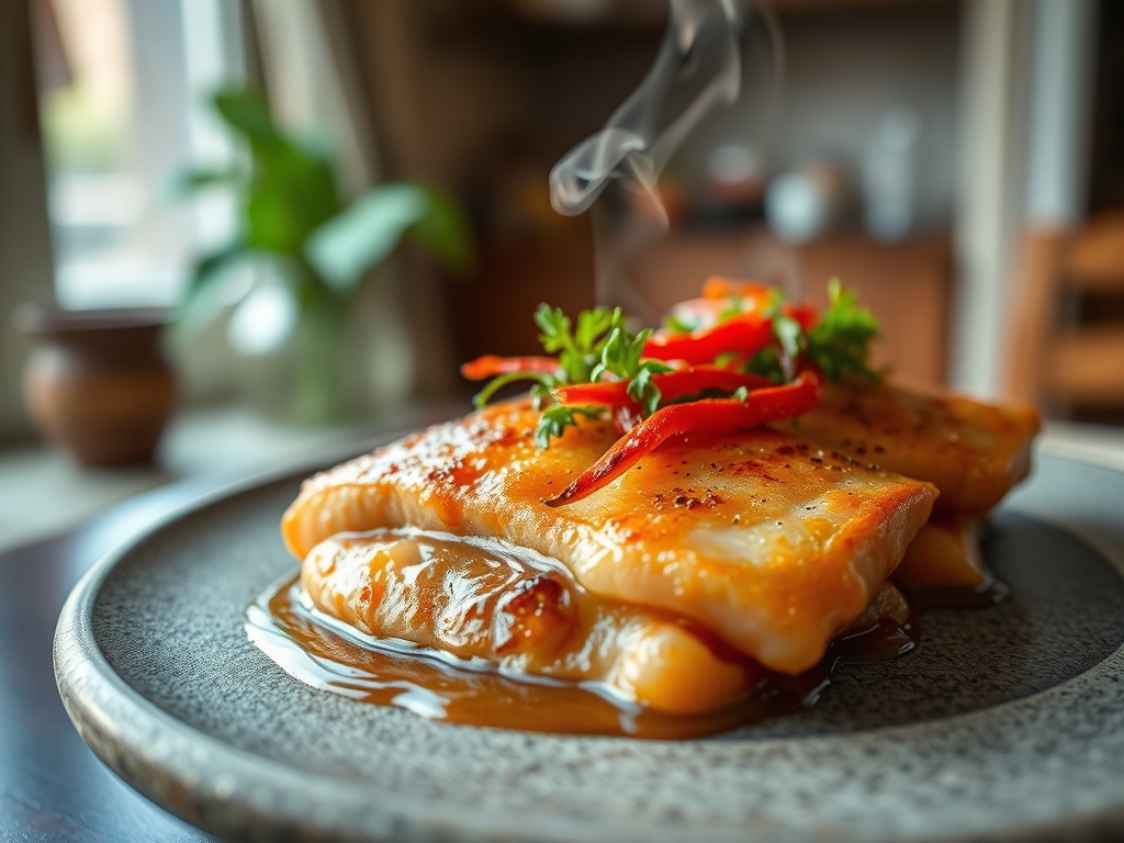 Salmón con glaseado de sriracha