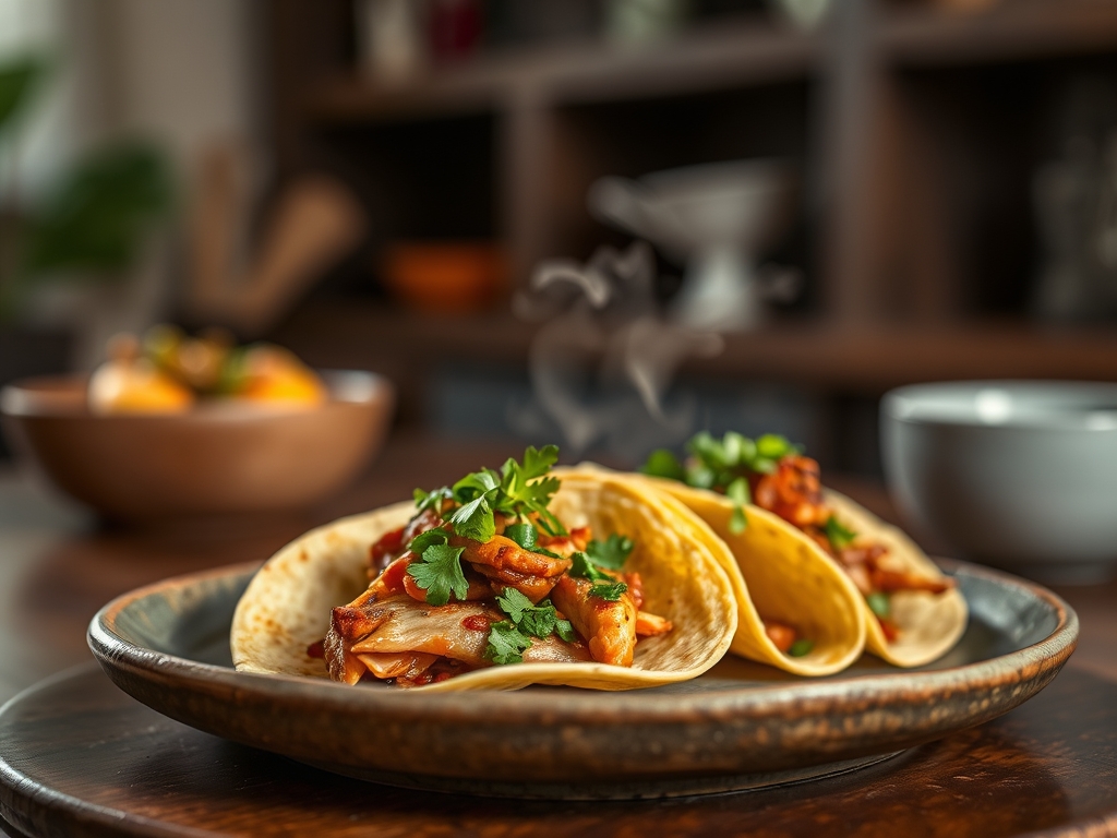 Tacos de cochinita colorida