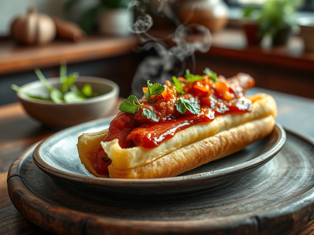 Perro caliente con chili dog