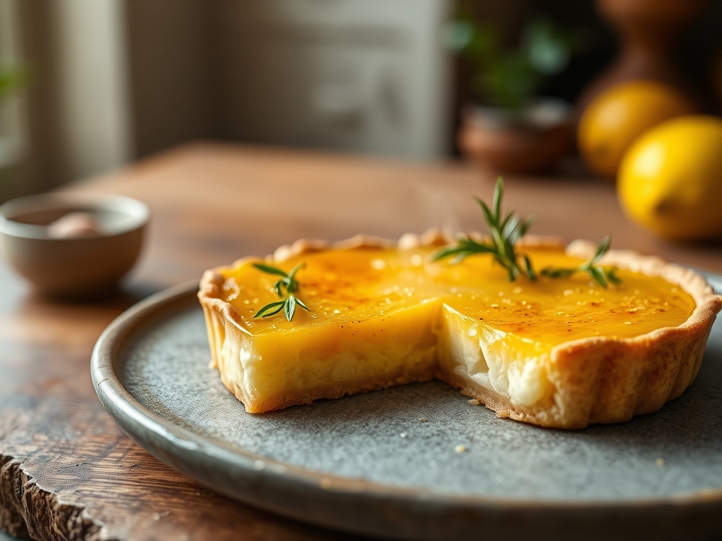 Tarta de limón con merengue quemado